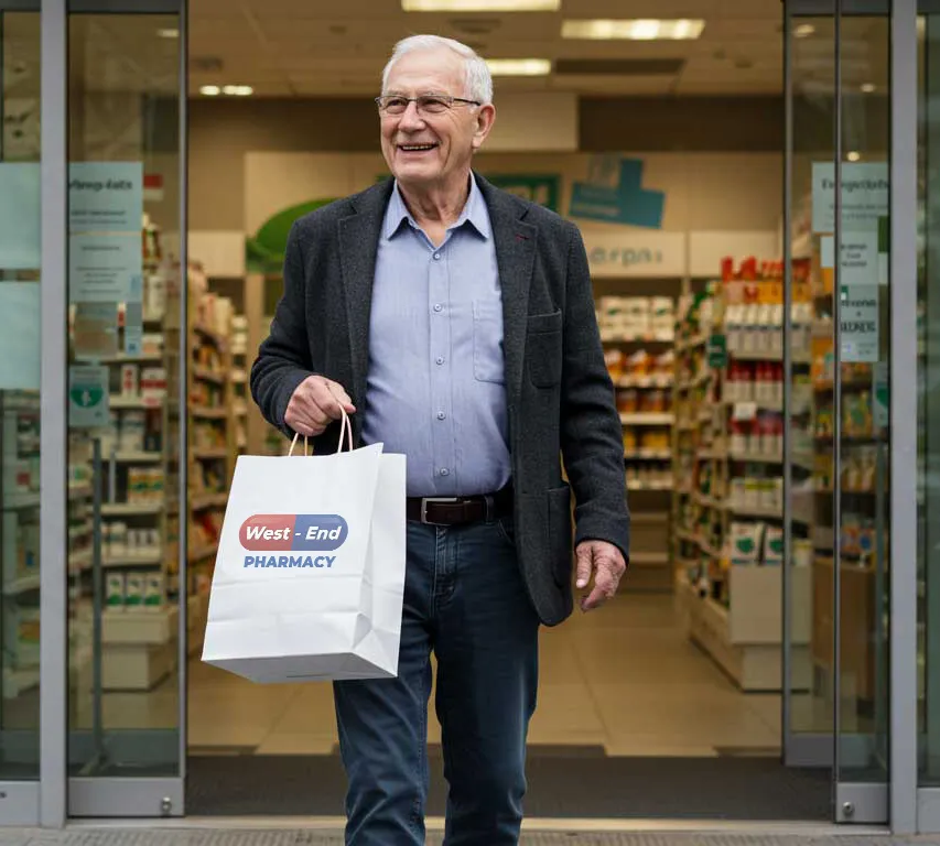 West-End Pharmacy team member assisting a patient